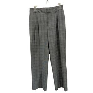 Rachel Zoe Pleated Front Plaid Black & White Trousers Size 6
